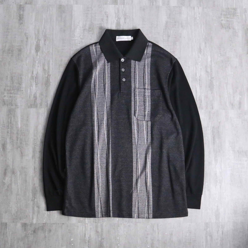 monotone stripe knit polo