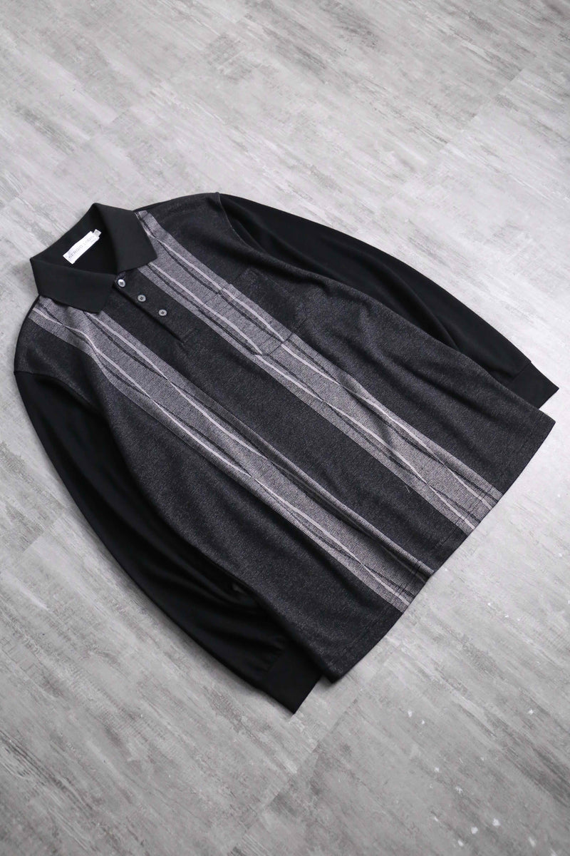 monotone stripe knit polo