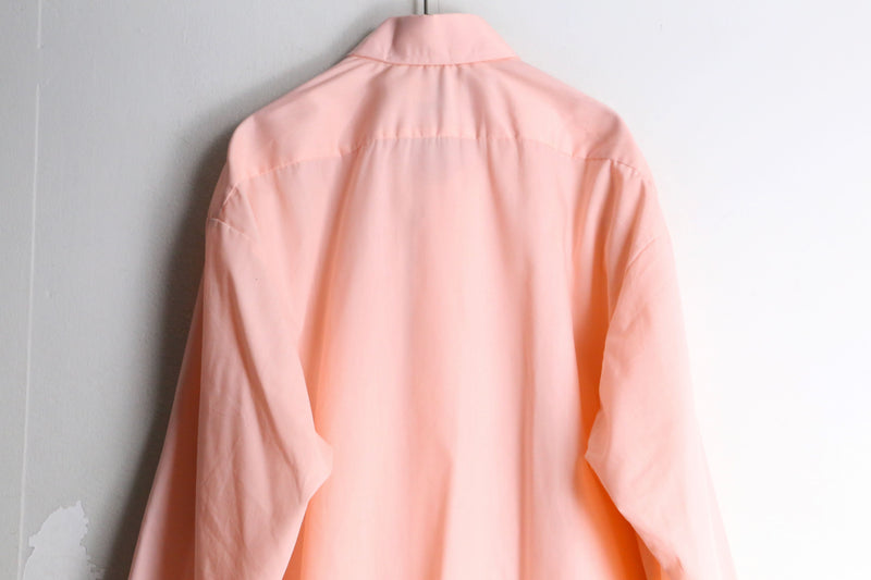 70's "After Six" salmon pink frill shirt