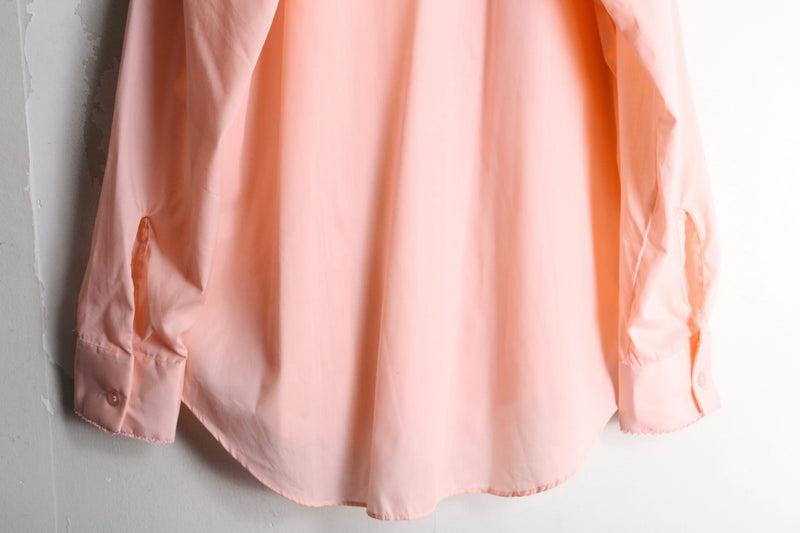 70's "After Six" salmon pink frill shirt