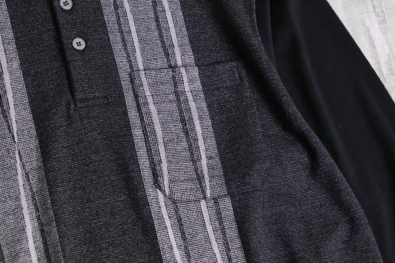 monotone stripe knit polo