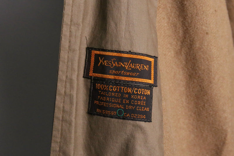 70’s “Yves Saint Laurent” brown cotton trench coat