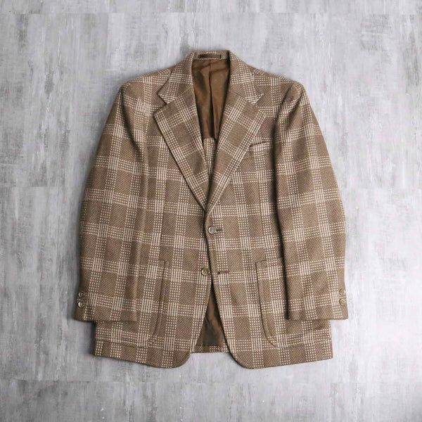 brown check 2B tailored jacket