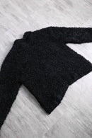 black pile boa zip jacket