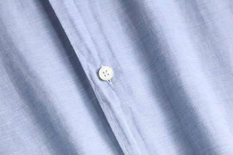 “BOSS” light blue linen S/S shirt
