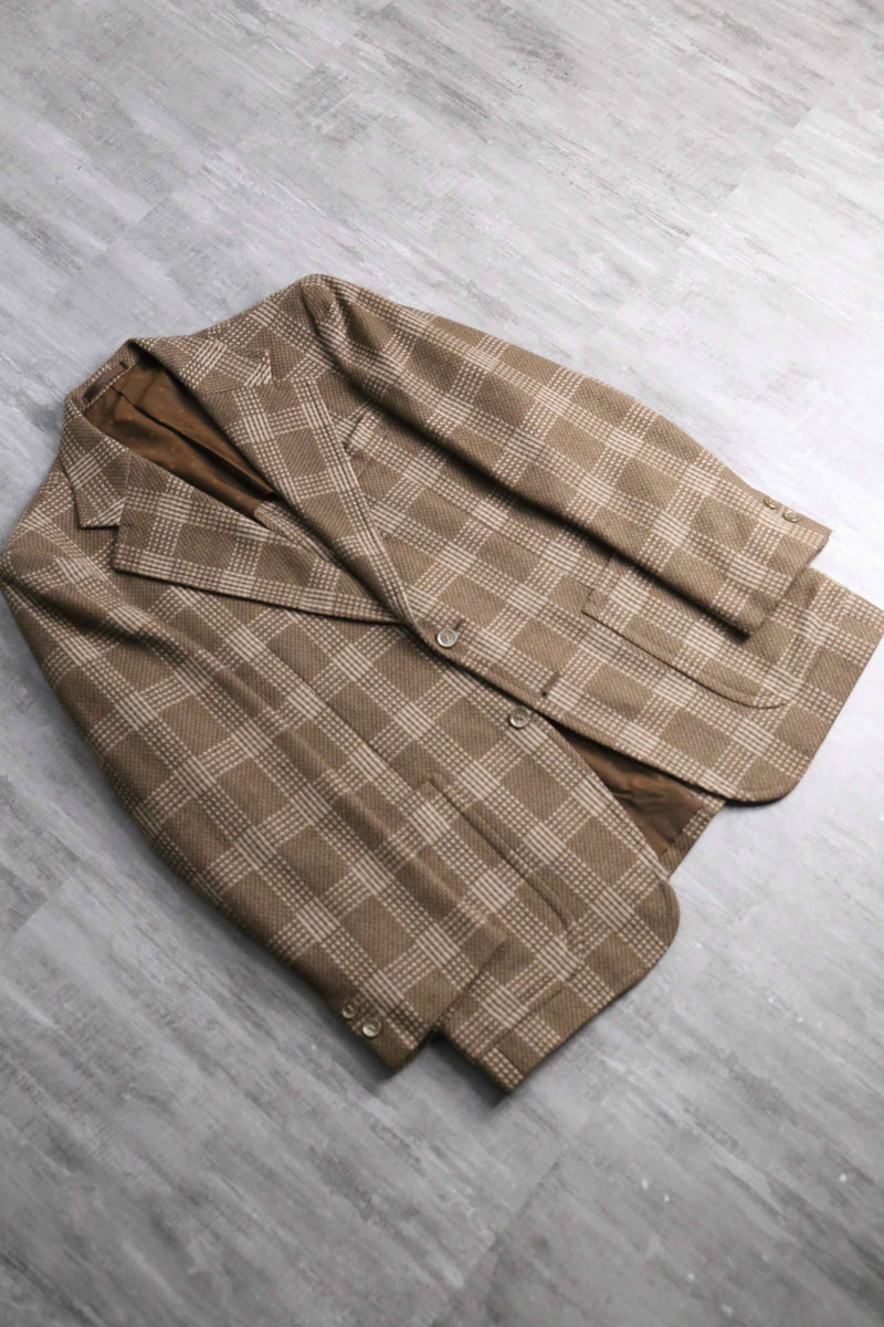 brown check 2B tailored jacket