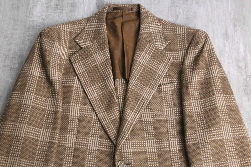 brown check 2B tailored jacket