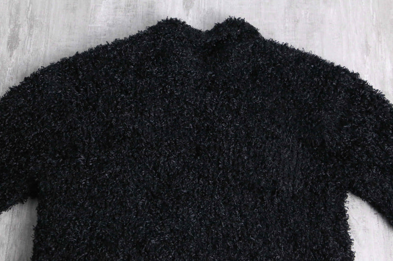 black pile boa zip jacket