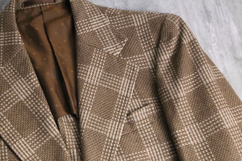 brown check 2B tailored jacket