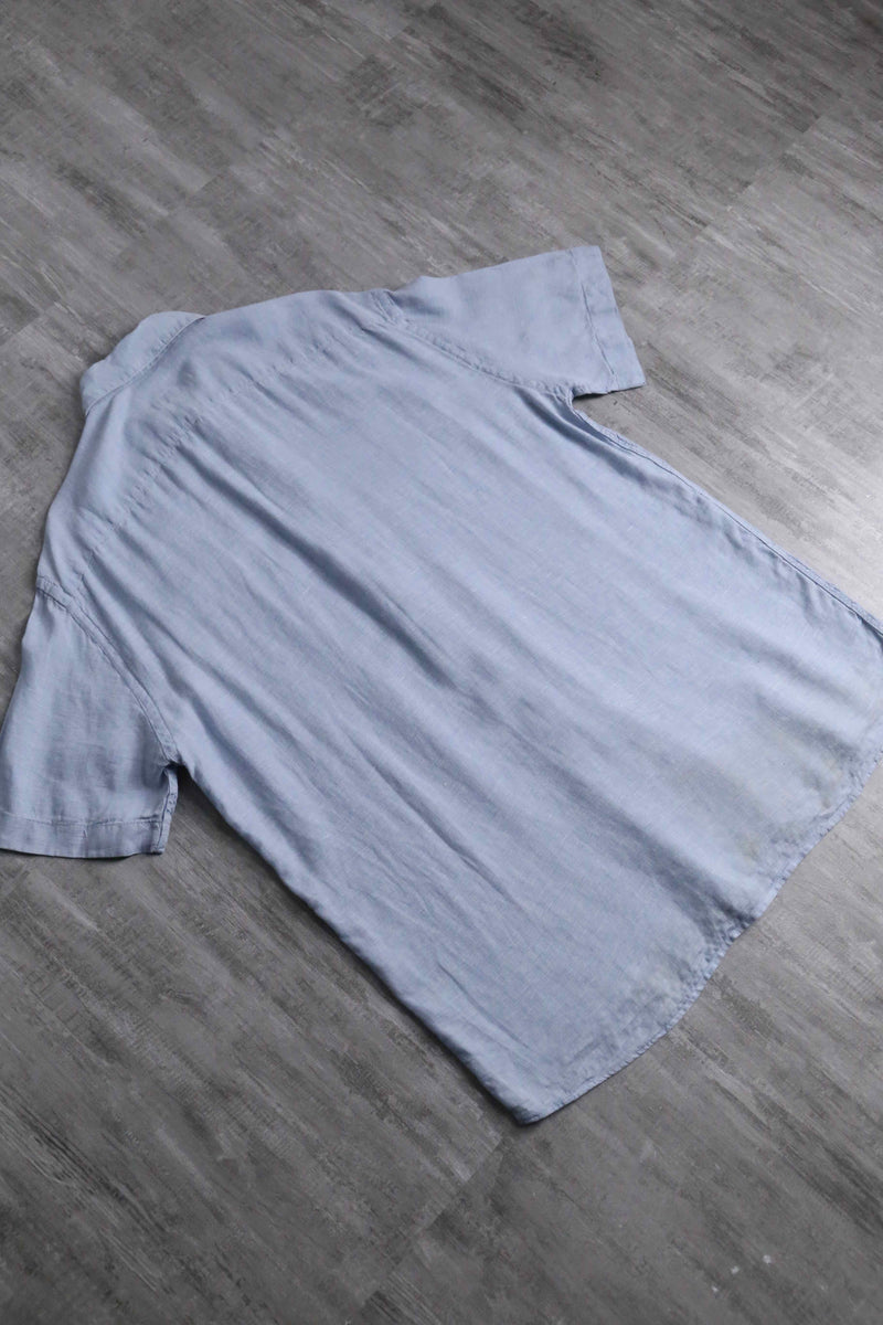 “BOSS” light blue linen S/S shirt