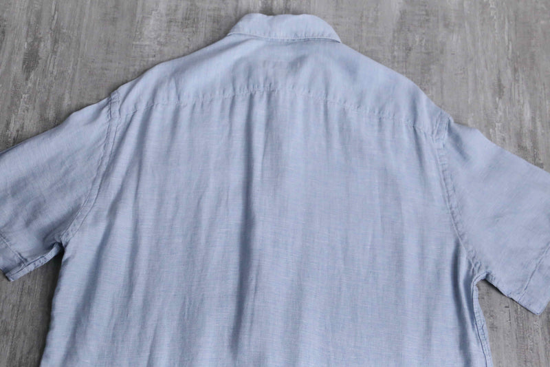 “BOSS” light blue linen S/S shirt