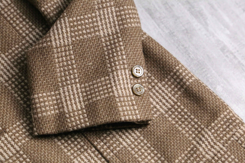 brown check 2B tailored jacket