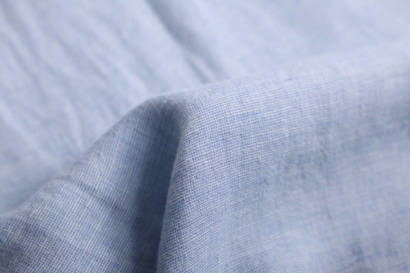 “BOSS” light blue linen S/S shirt