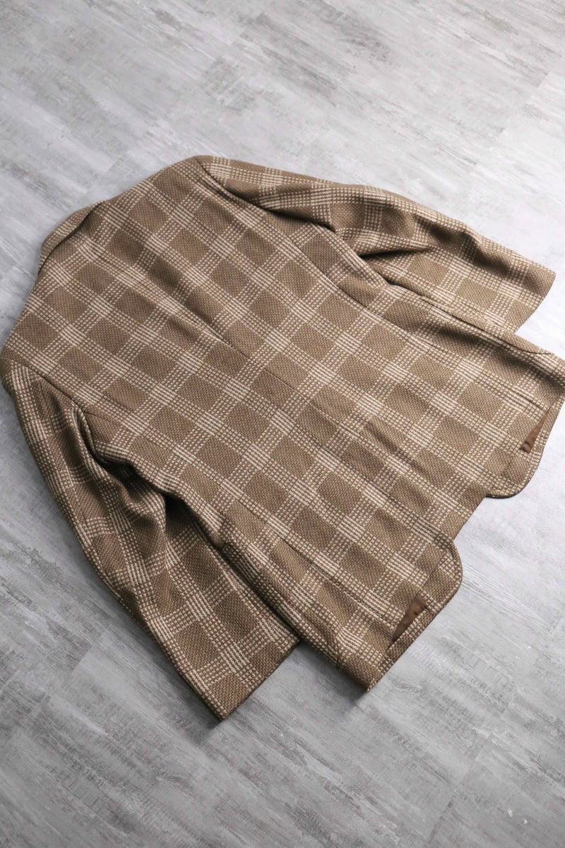 brown check 2B tailored jacket