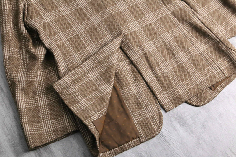 brown check 2B tailored jacket