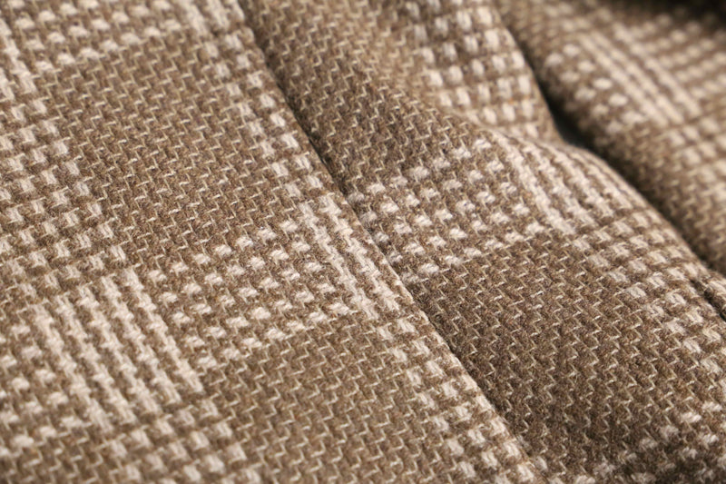 brown check 2B tailored jacket