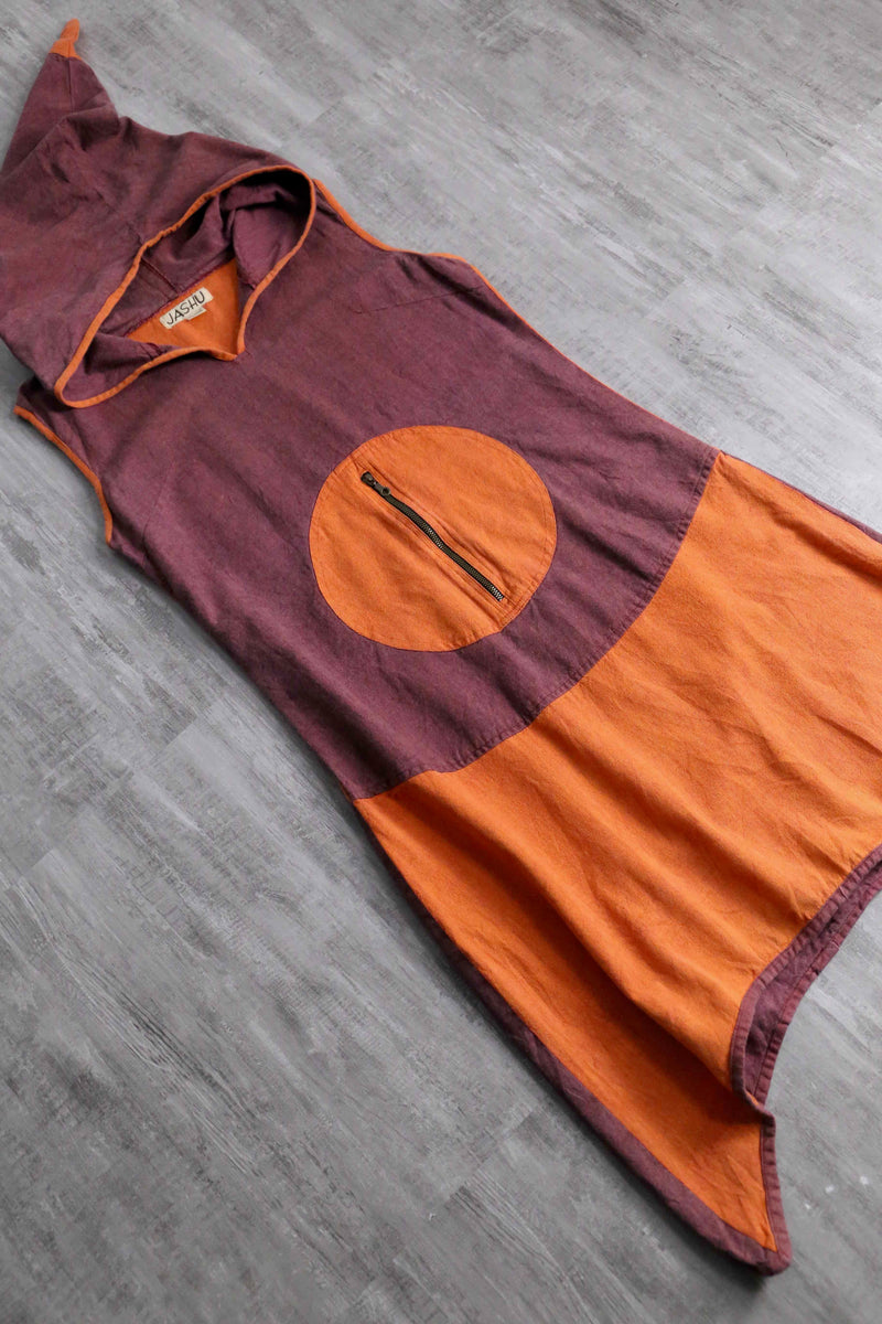 center circle pocket design no sleeve one-piece