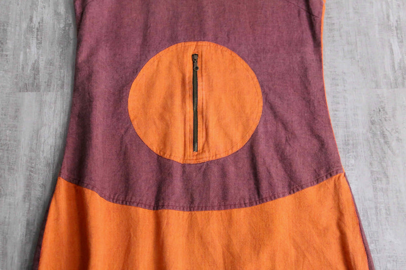 center circle pocket design no sleeve one-piece