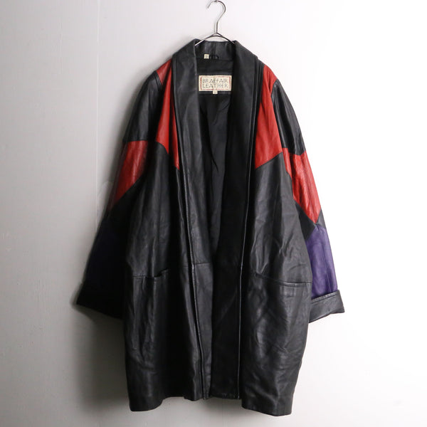 switch leather buttonless over jacket