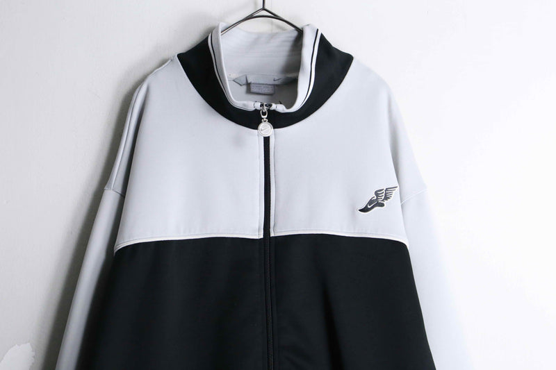 "NIKE" monotone bi-color track jacket