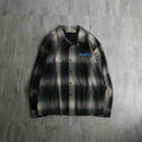 2000s PLAY BOY open collar ombre cotton nel shirt