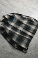 2000s PLAY BOY open collar ombre cotton nel shirt