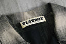 2000s PLAY BOY open collar ombre cotton nel shirt