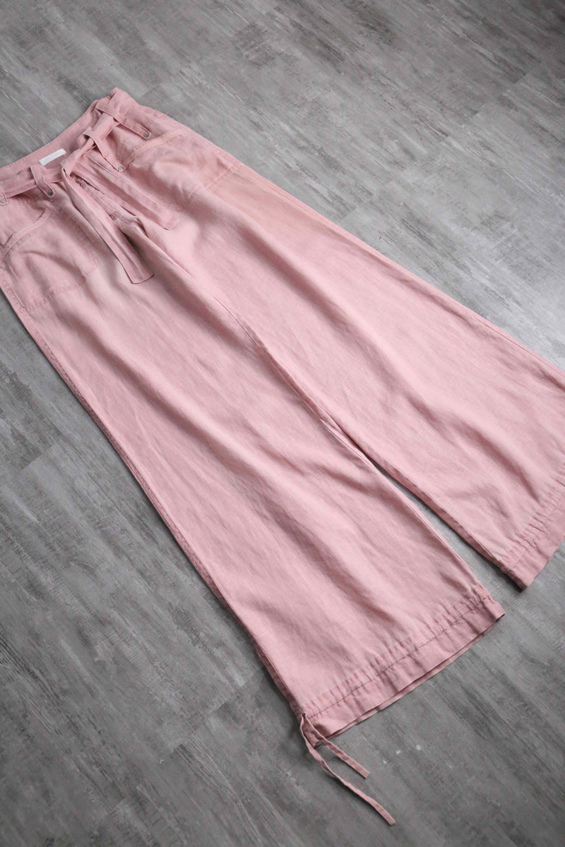 smokey pink color drawstring pants