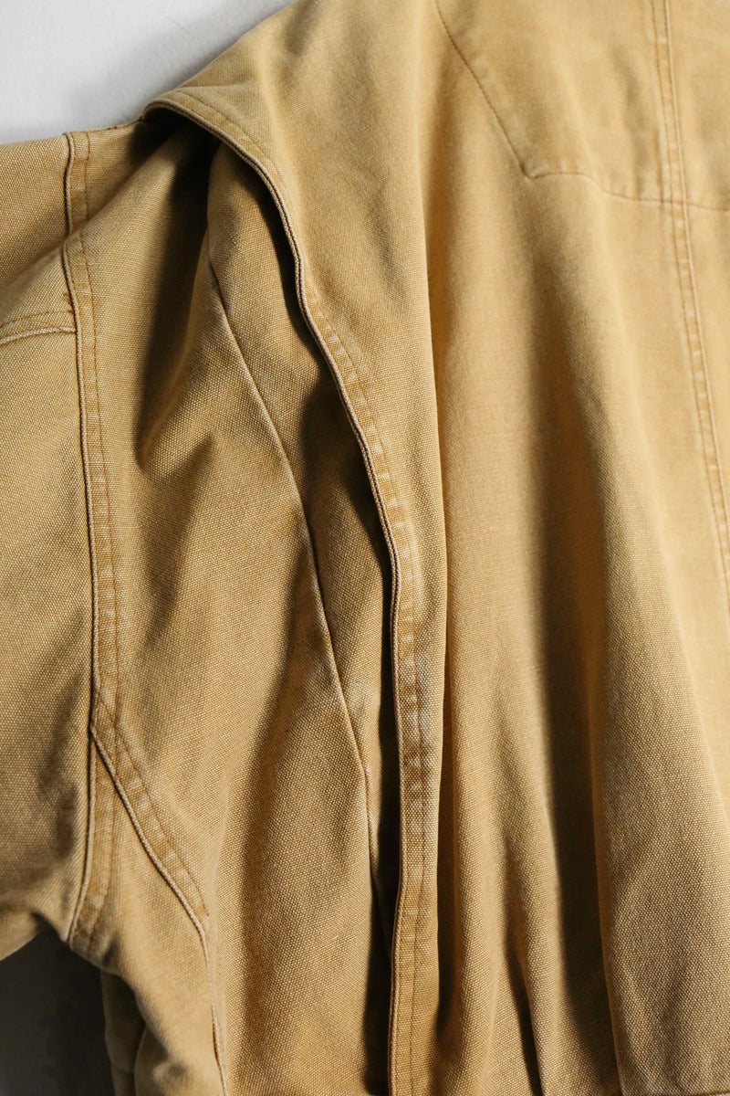 beige × khaki corduroy switch design coveralls jacket