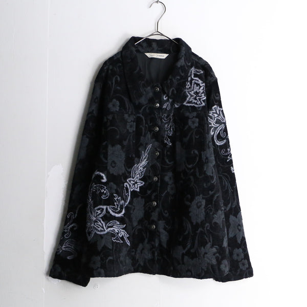 black flower embroidery gobelin  jacket