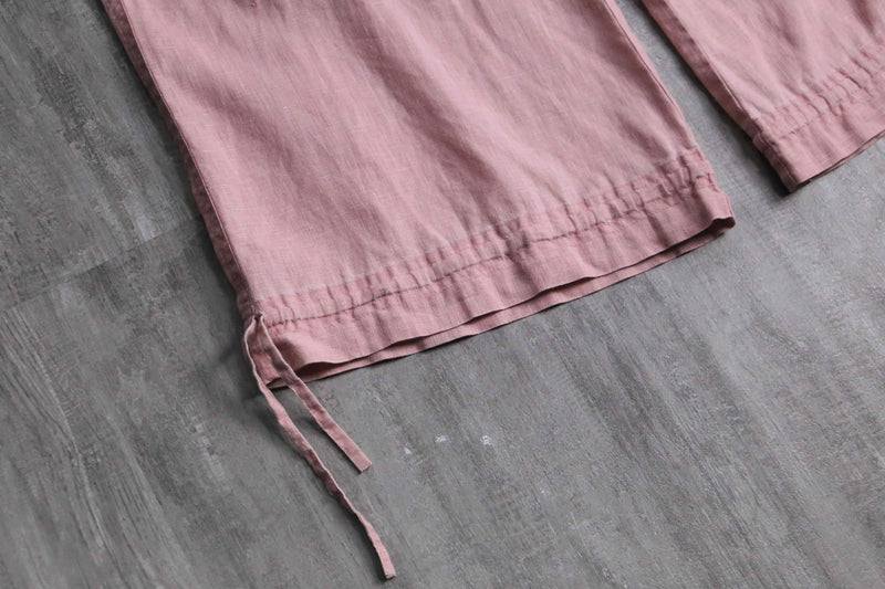 smokey pink color drawstring pants
