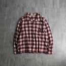 2000s PLAY BOY open collar cotton nel check shirt