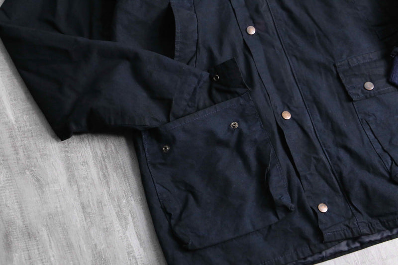 black color cotton oiled jacket
