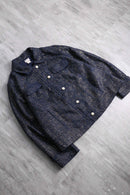 ”CHICO’S” navy base lame tweed tracker jacket