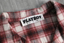 2000s PLAY BOY open collar cotton nel check shirt