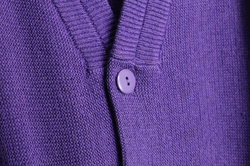 "LACOSTE" purple loose knit cardigan