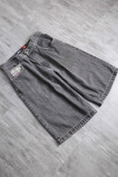 90's "SOUTHPOLE" wash gray embroidery short pants