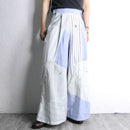 "Re:make" stripe shirt patchwork pajama pants