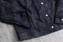 ”CHICO’S” navy base lame tweed tracker jacket