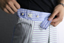 "Re:make" stripe shirt patchwork pajama pants