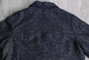 ”CHICO’S” navy base lame tweed tracker jacket