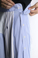 "Re:make" stripe shirt patchwork pajama pants