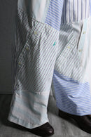 "Re:make" stripe shirt patchwork pajama pants