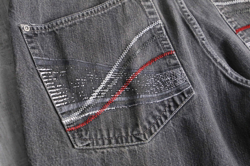 90's "SOUTHPOLE" wash gray embroidery short pants