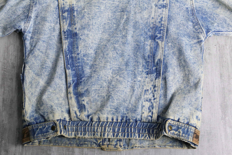 leather switch fade denim jacket