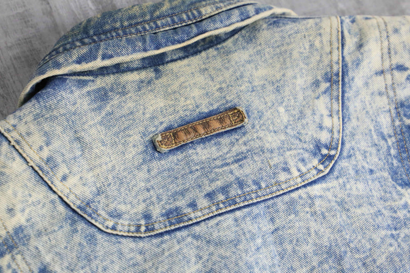 leather switch fade denim jacket