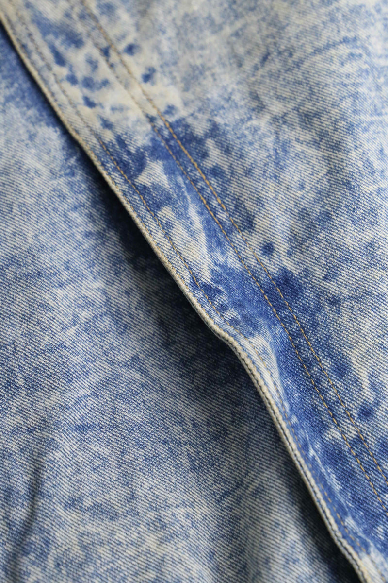 leather switch fade denim jacket