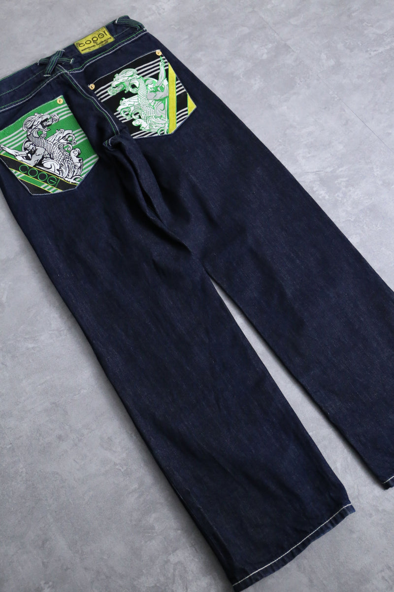 ”COOGI” indigo blue color loose denim