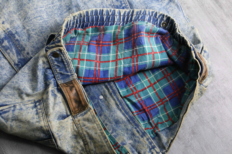 leather switch fade denim jacket