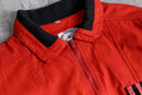vivid red stripe short zip jacket